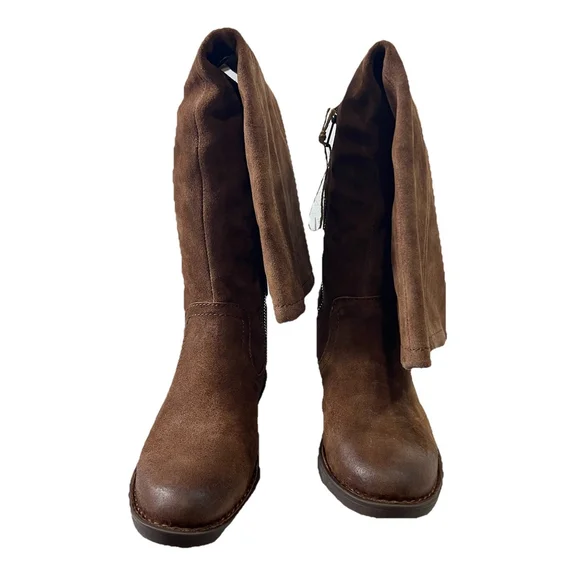 Born Womens Britton Over the Knee Brown Boot Leather Size 6.5M Riding Boots